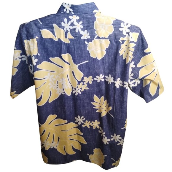 Reyn Spooner Shirt Men Blue Yellow Commemorative Classic Hawaiian Large - Picture 5 of 7